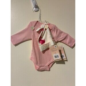 NWT Monica & Andy Pink Bodysuit & Dog Hat - Newborn (NB)